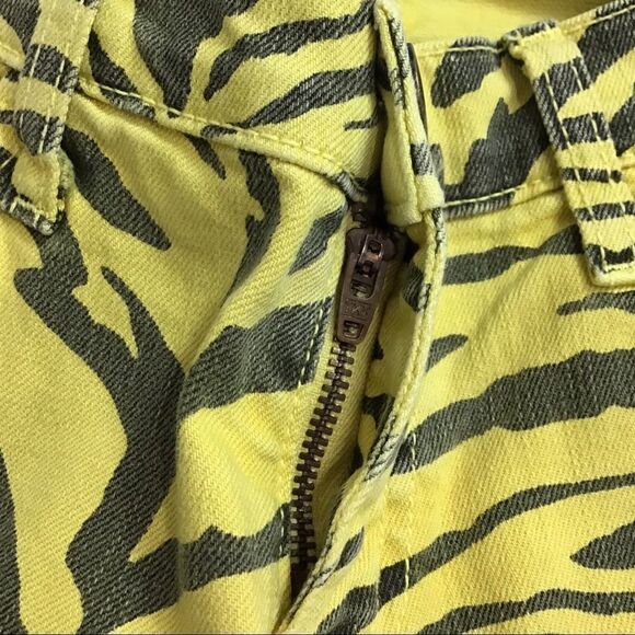 Current/Elliott Yellow Zebra Print Skinny Leg Jeans New With Tag Size 27 - Picture 8 of 15